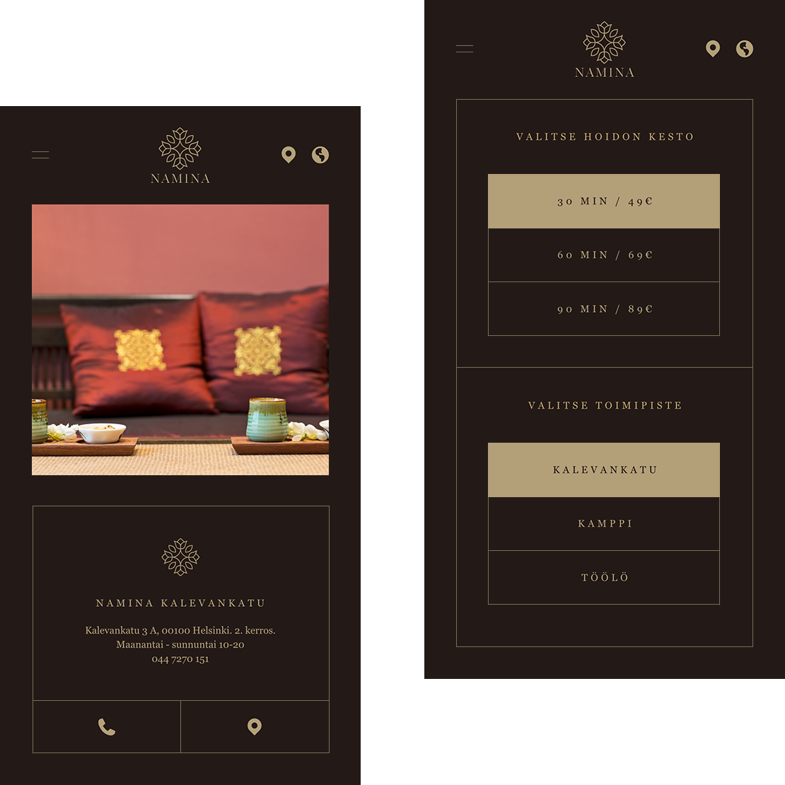 Namina - käyttöliittymäesimerkki